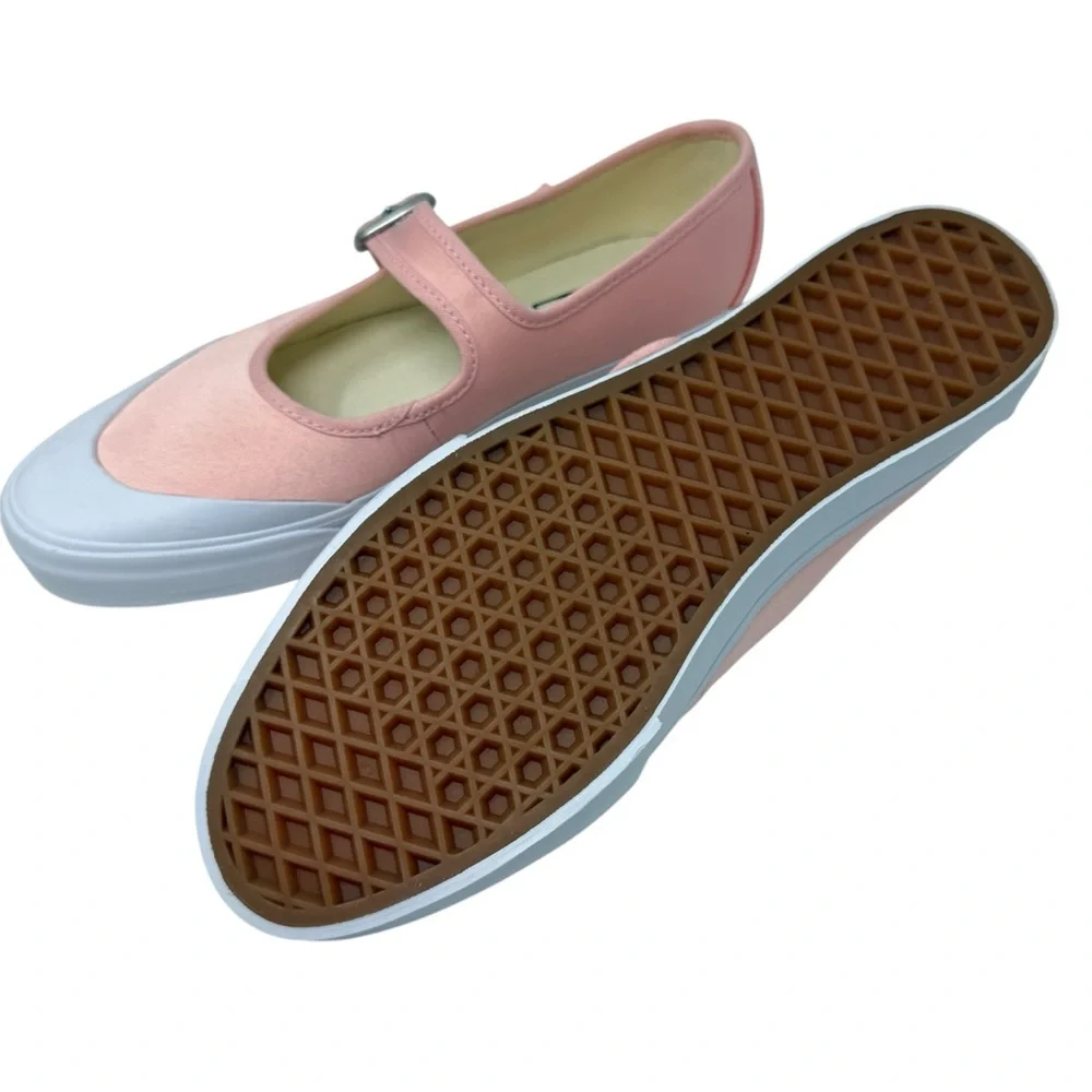 VANS Mary Jane Women's Size 8.5 Shoes Ballet Chintz Rose Pink Satin White New